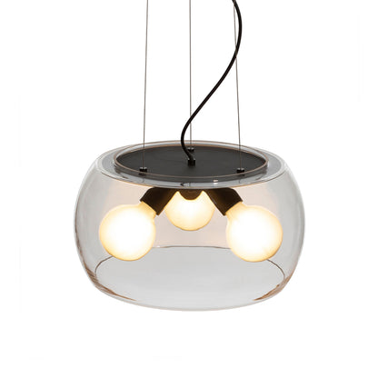 AMANDA | glazen hanglamp met 3 lampen | E27 | 40 cm | helder amber of rookglas | met of zonder lichtbron