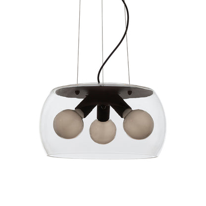 AMANDA | glazen hanglamp met 3 lampen | E27 | 40 cm | helder amber of rookglas | met of zonder lichtbron