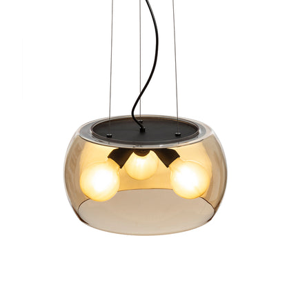 AMANDA | glazen hanglamp met 3 lampen | E27 | 40 cm | helder amber of rookglas | met of zonder lichtbron