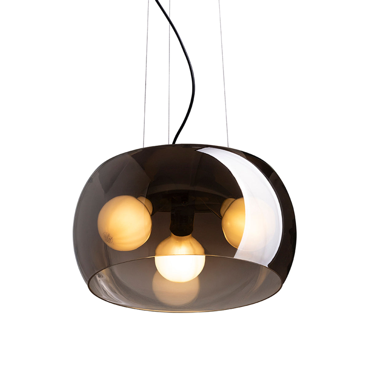 AMANDA | glazen hanglamp met 3 lampen | E27 | 40 cm | helder amber of rookglas | met of zonder lichtbron