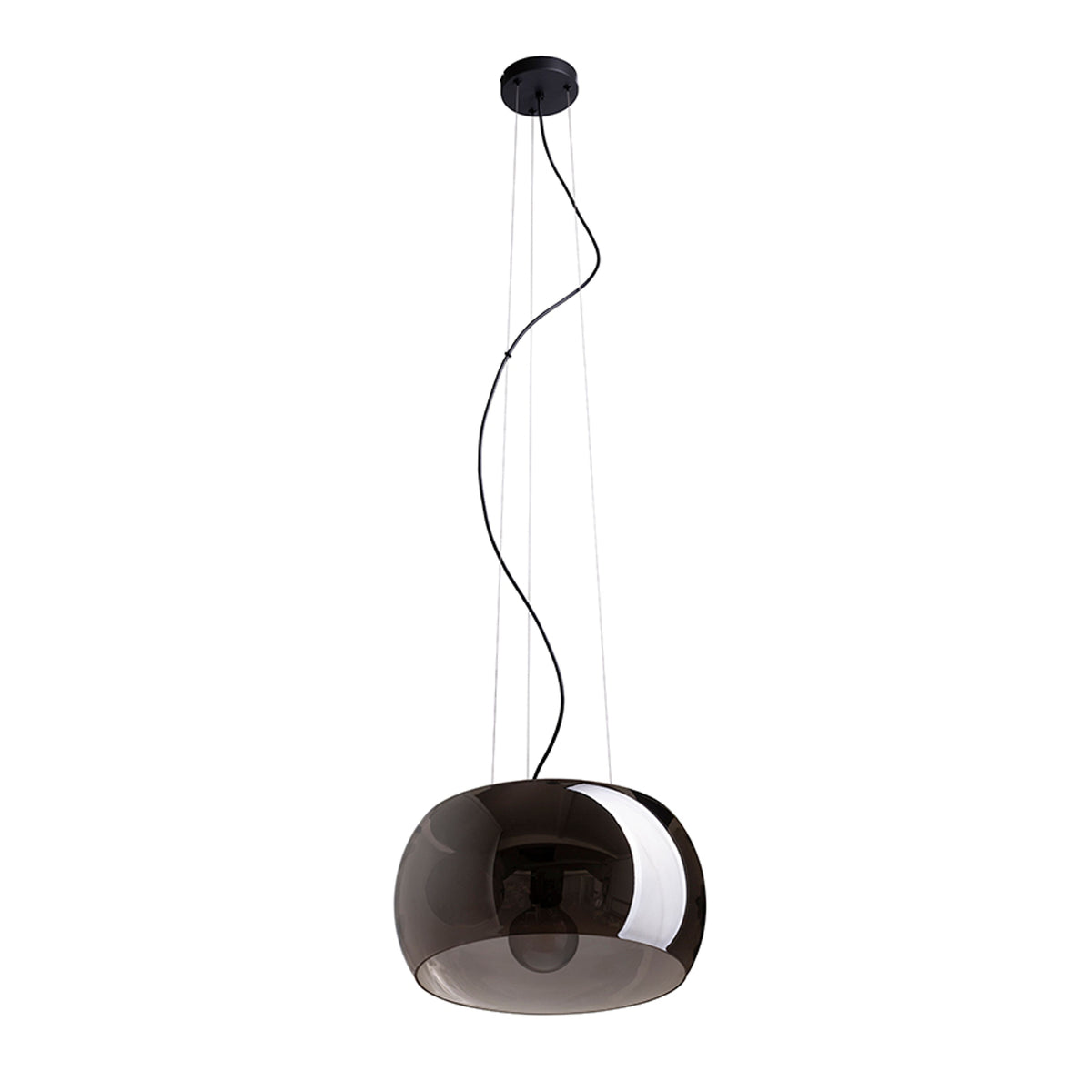 AMANDA | glazen hanglamp met 3 lampen | E27 | 40 cm | helder amber of rookglas | met of zonder lichtbron