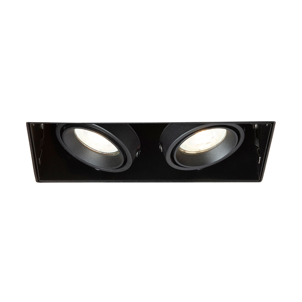 ELECTRA II | doble foco cardánico empotrable trimless | 2x GU10 | negro | con o sin fuente de luz