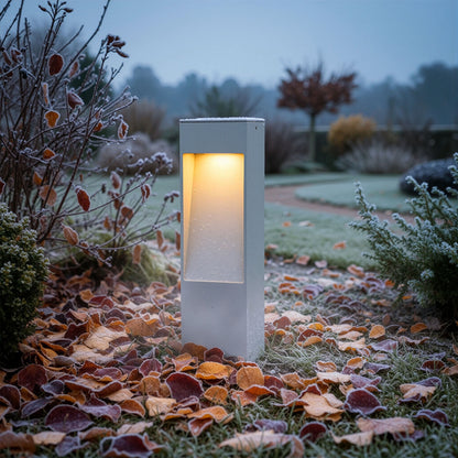 TORIN 30 | baliza de jardín cuadrada de 30 cm | LED 7W 580lm 3000K | IP65 | gris claro