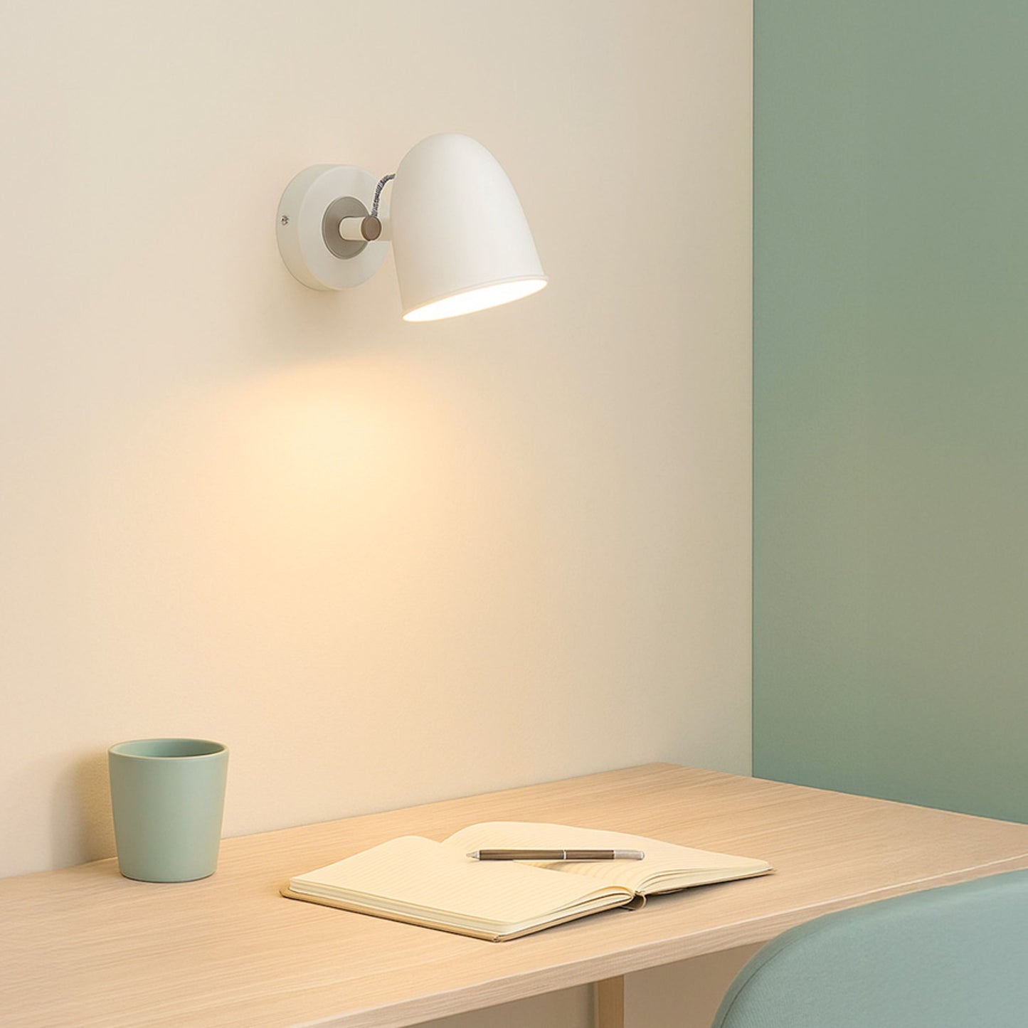 DANNY wandlamp wit mat nikkel