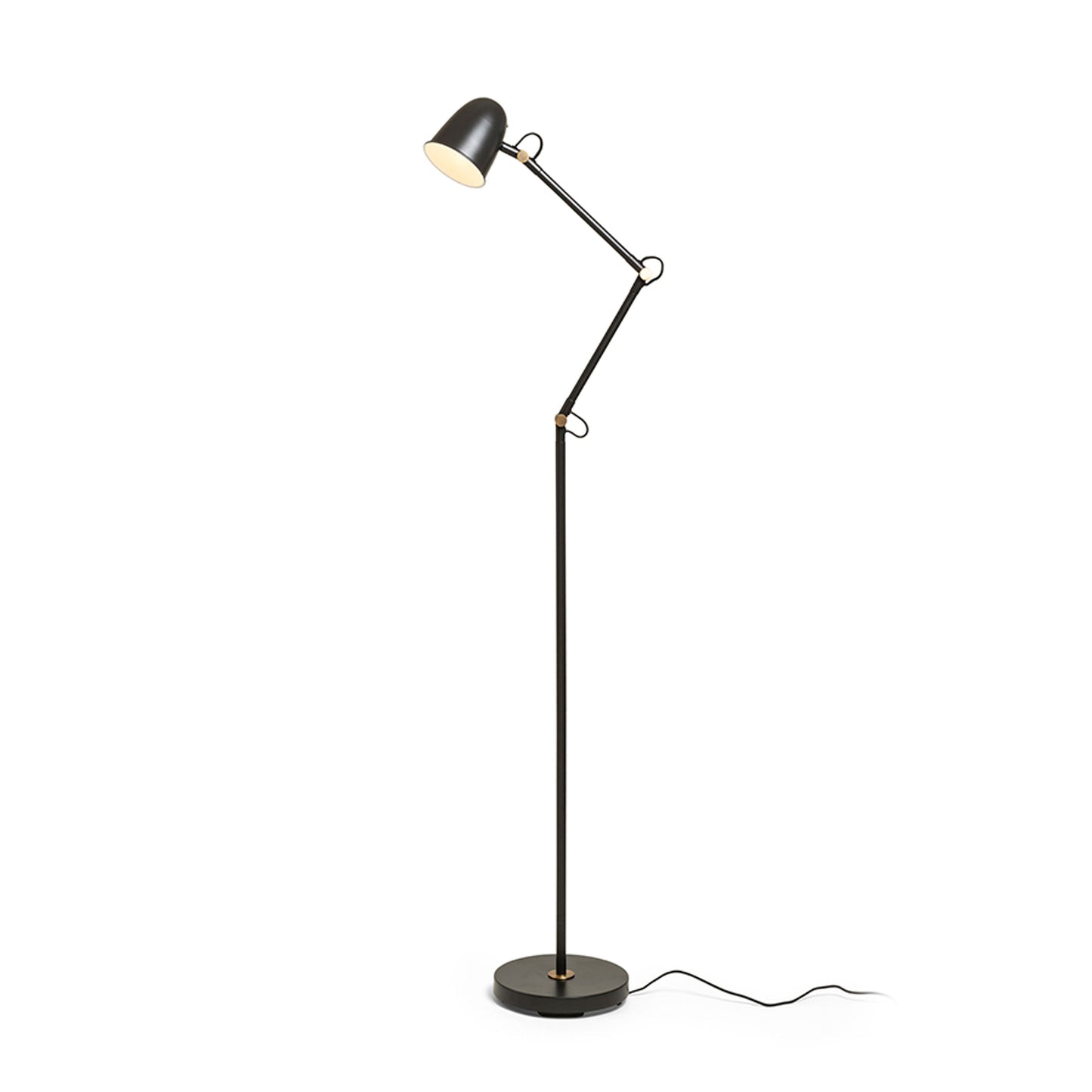 DANNY vloerlamp zwart messing E14
