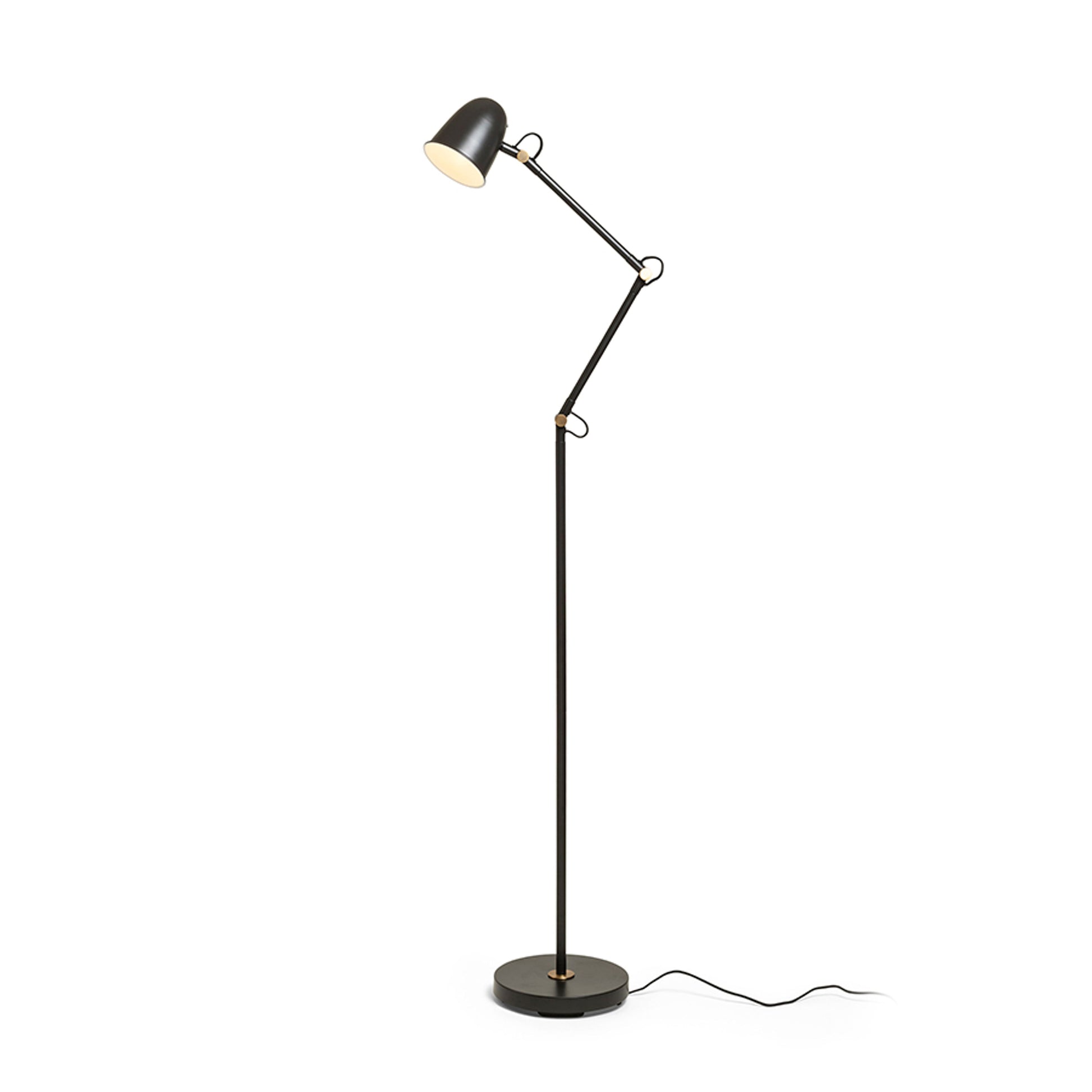 DANNY vloerlamp zwart messing E14