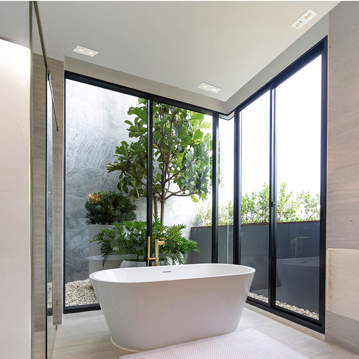 GALO II | dubbele inbouwspot badkamer | 2x GU10 | IP65 wit of zwart | met of zonder lichtbron