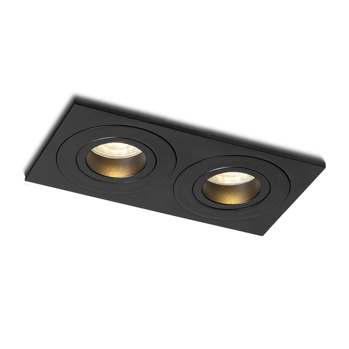 GALO II | dubbele inbouwspot badkamer | 2x GU10 | IP65 wit of zwart | met of zonder lichtbron