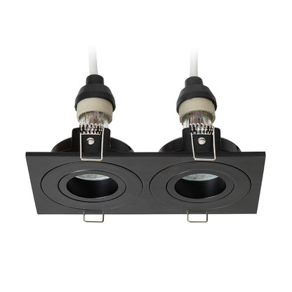 GALO II | dubbele inbouwspot badkamer | 2x GU10 | IP65 wit of zwart | met of zonder lichtbron