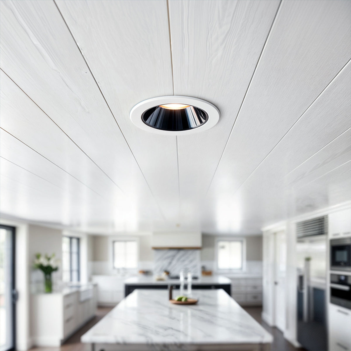 ANSEL | inbouwspot met sierreflector | geintegreerde LED 12W 3000K | wit met zwart chroom