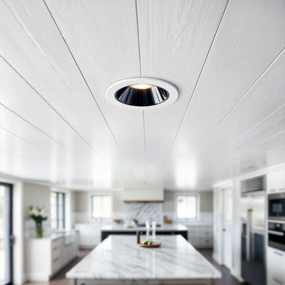 ANSEL | inbouwspot met sierreflector | geintegreerde LED 12W 3000K | wit met zwart chroom