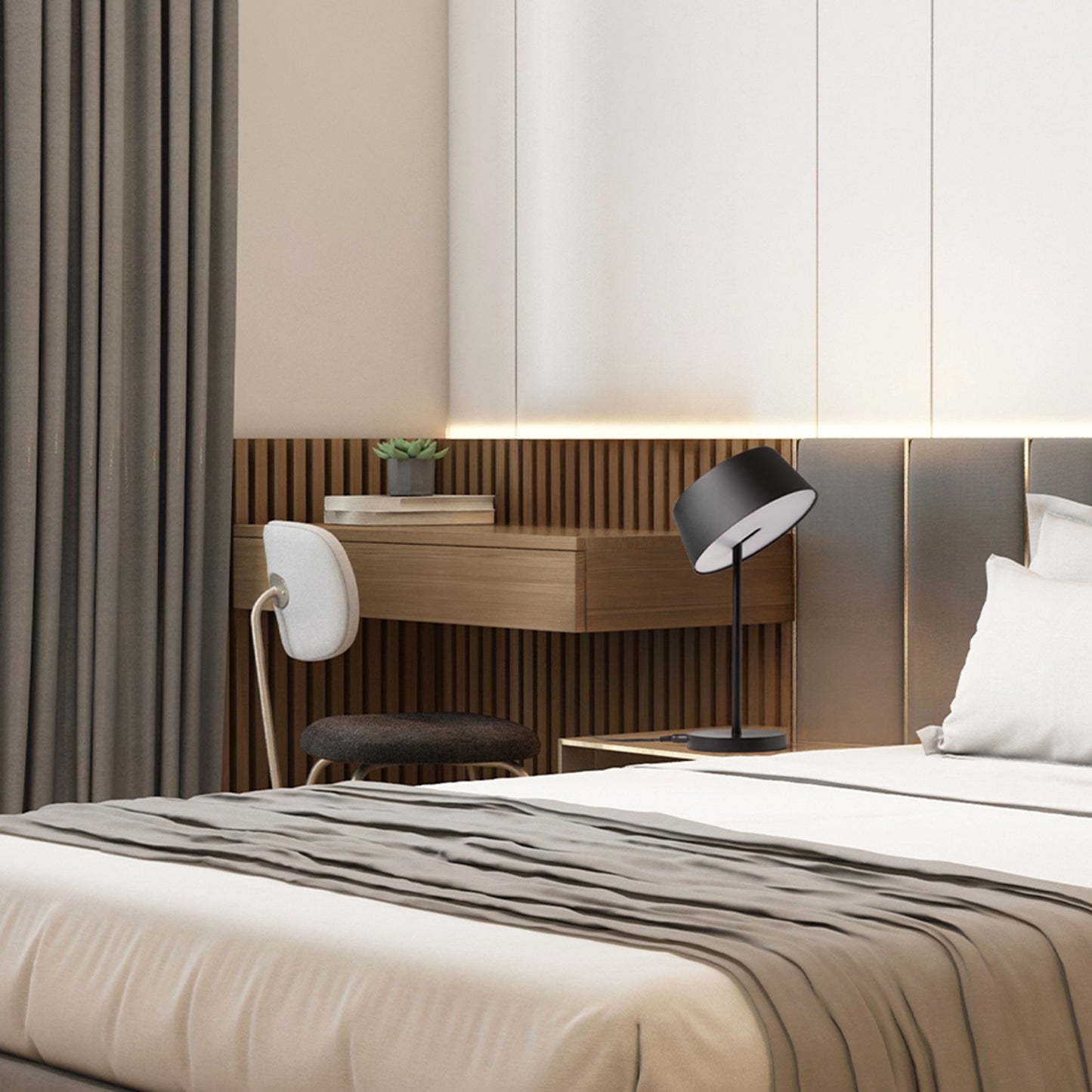 PRAHA | klassieke LED tafellamp met kantelbare kap en touchdimmer | 5W 3000K 550lm | 38 cm | 2 kleuren