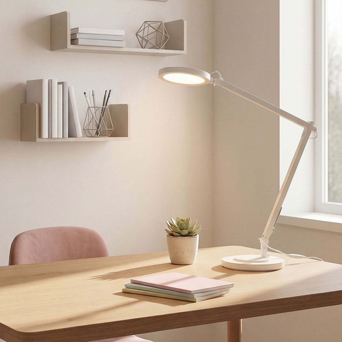 EMA | bureaulamp met LED, verstelbare arm en touchdimmer | 10W 3000K 1000lm | 66 cm | 2 kleuren