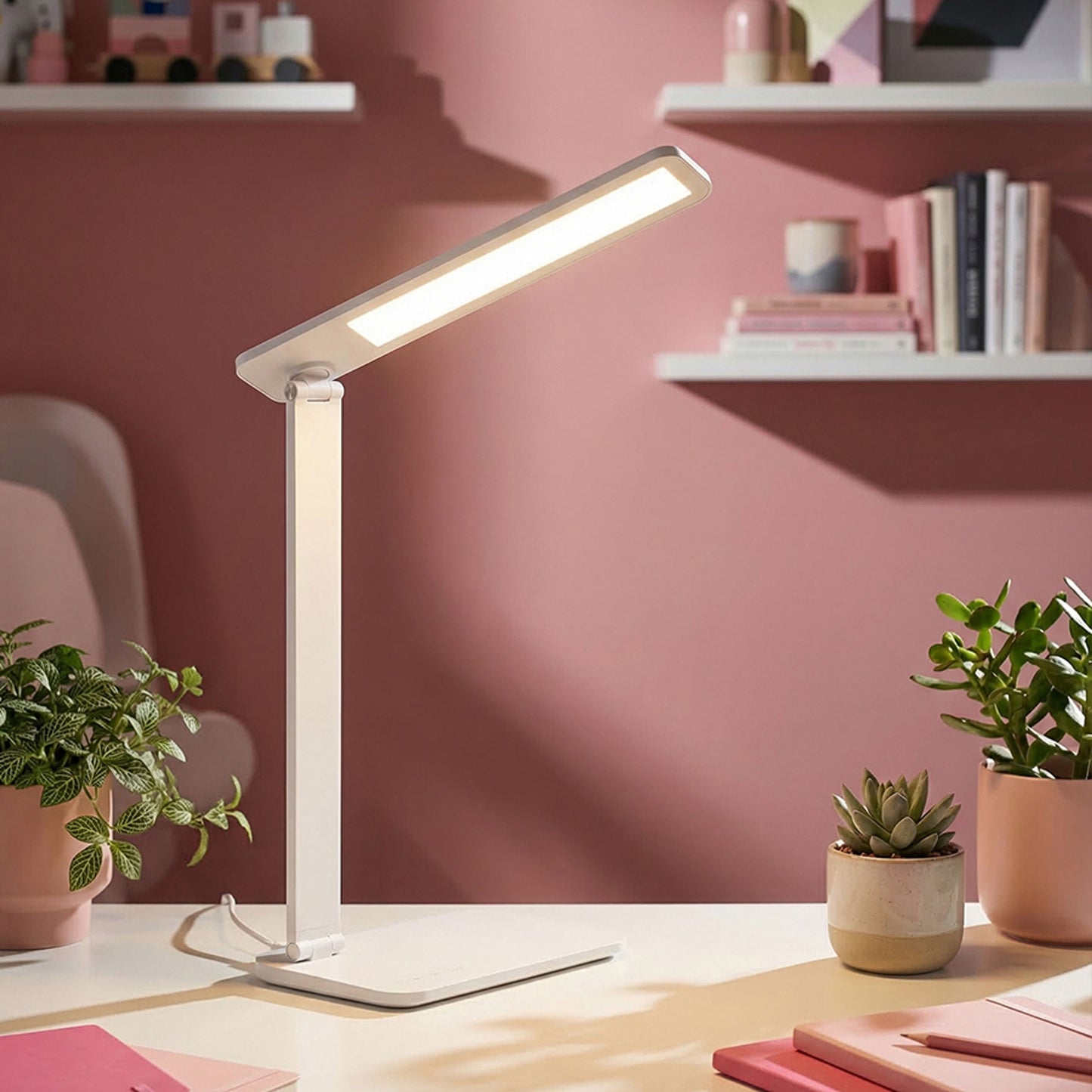 MAREK | LED bureaulamp met brede kop en CCT-touchdimmer | 6W 678lm | 37 cm | 2 kleuren