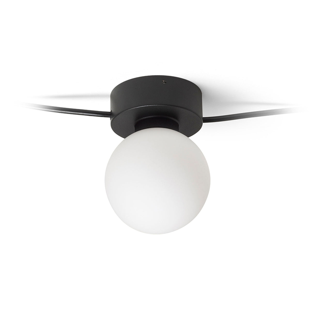 VELA | fila di 5 faretti da soffitto in vetro | 5x G9 | neri con vetro opalino | con o senza lampadina