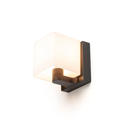 PHILLY | square wall lamp with opal glass shade | G9 | black | with or without light source