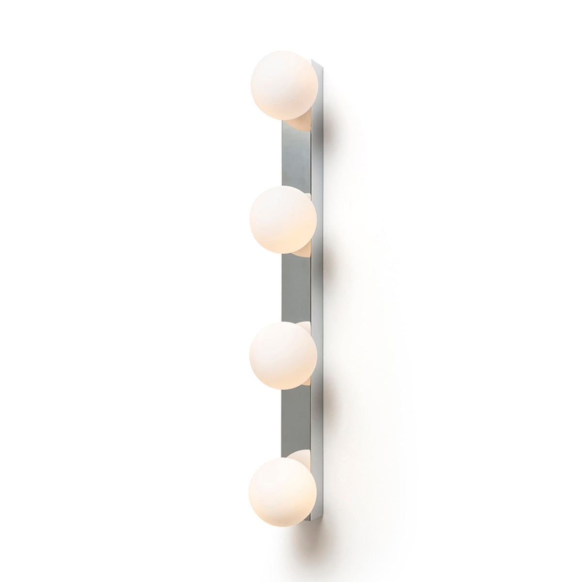 DOMINO IV | lámpara de pared para baño con 4 pantallas de vidrio opalino | G9 | IP44 cromo | con o sin fuente de luz