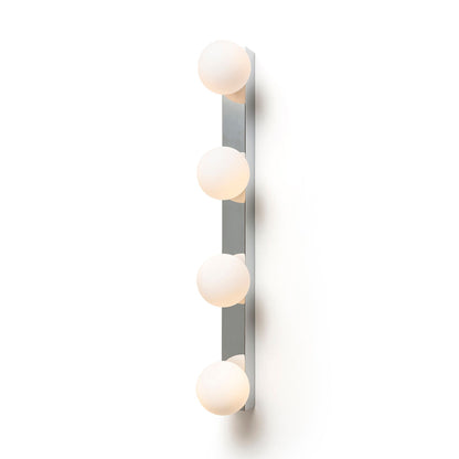 DOMINO IV | lámpara de pared para baño con 4 pantallas de vidrio opalino | G9 | IP44 cromo | con o sin fuente de luz