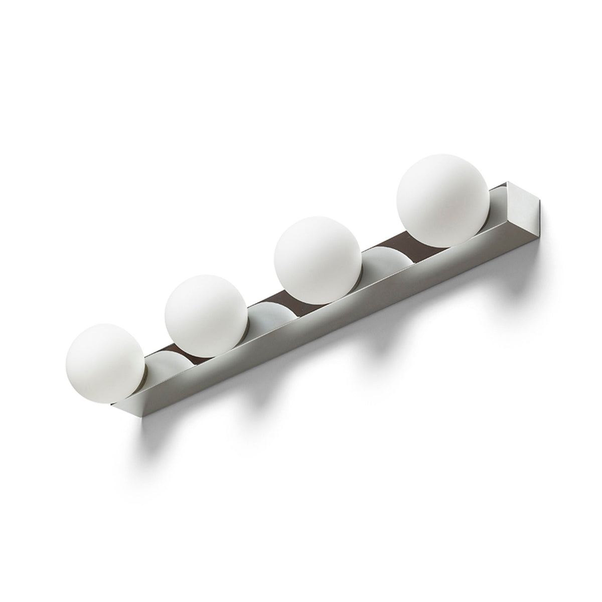 DOMINO IV | lámpara de pared para baño con 4 pantallas de vidrio opalino | G9 | IP44 cromo | con o sin fuente de luz