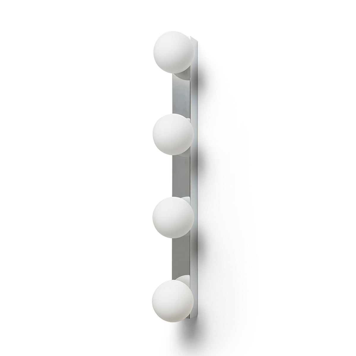 DOMINO IV | lámpara de pared para baño con 4 pantallas de vidrio opalino | G9 | IP44 cromo | con o sin fuente de luz