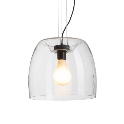 ORLANDO | designpendellampe i glass 35 cm | E27 | røykglass eller klart glass med svart | med eller uten lyskilde