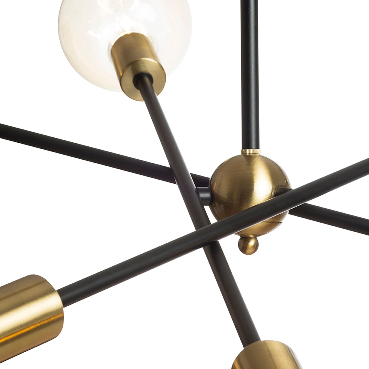 ARTEMIA 6 on bar | designer pendant light with 6 lamps | E27 | black with brass | with or without light source