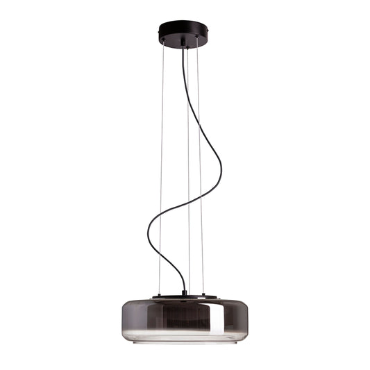 NAOMI 35 | design LED hanglamp met dubbele glazen kap | 18W 3000K | rookglas