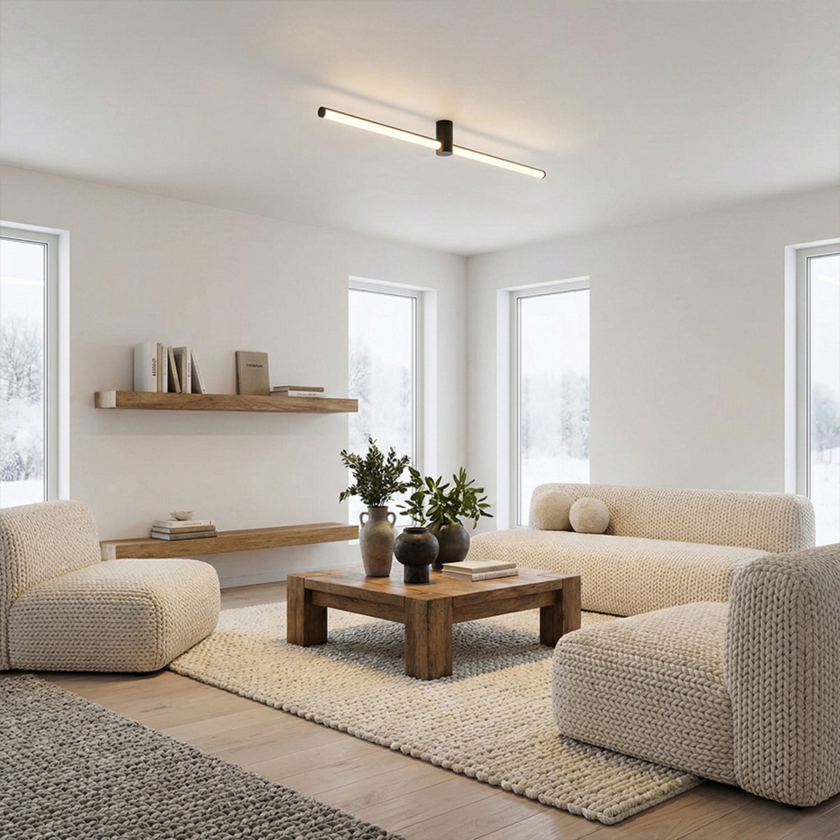 CLARIS 120 | opbouw LED staaflamp 120 cm | 12W 1010lm 3000K | zwart