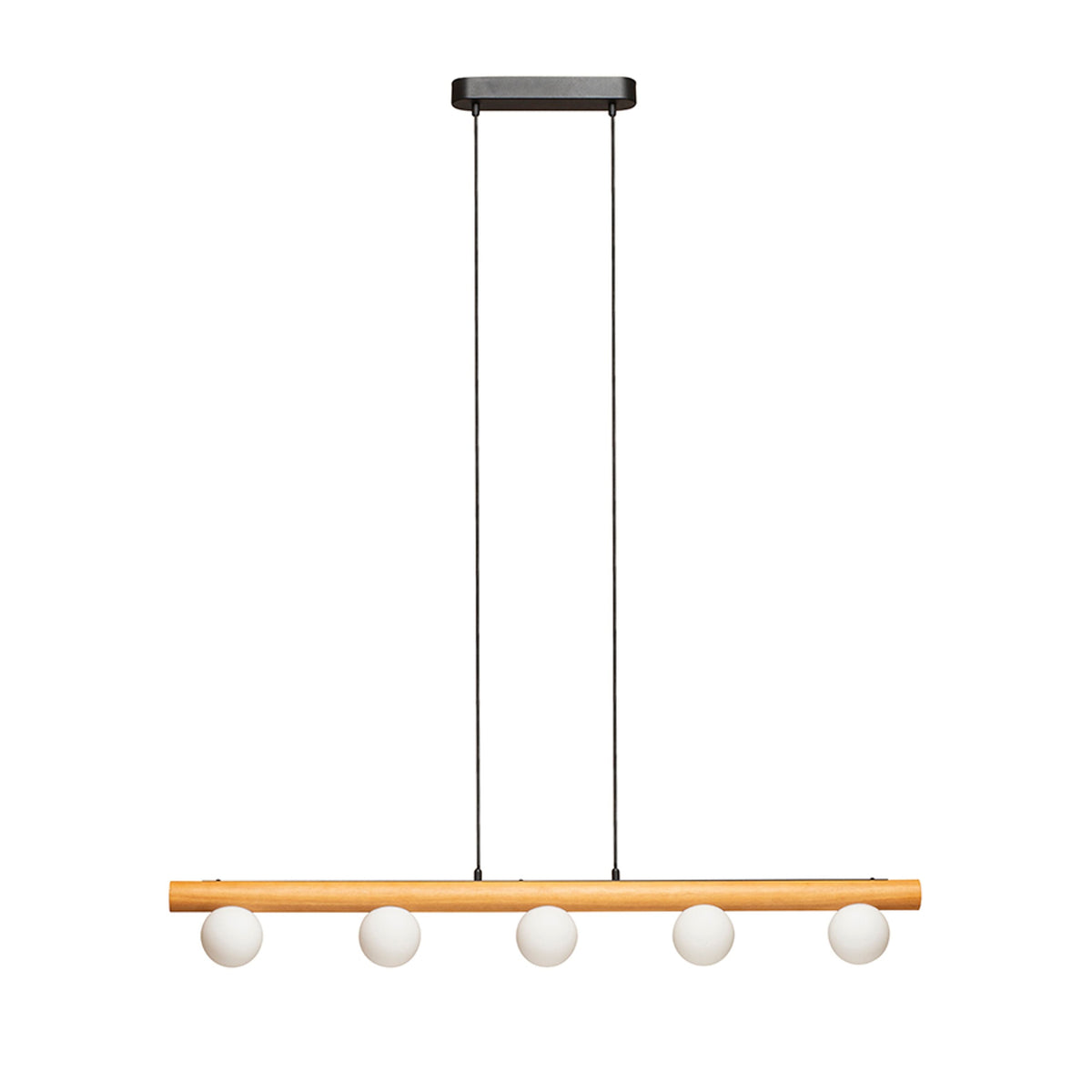 NOCTIS | hanglamp | 5x G9 | hout met opaalglazen bollen | met of zonder lichtbron