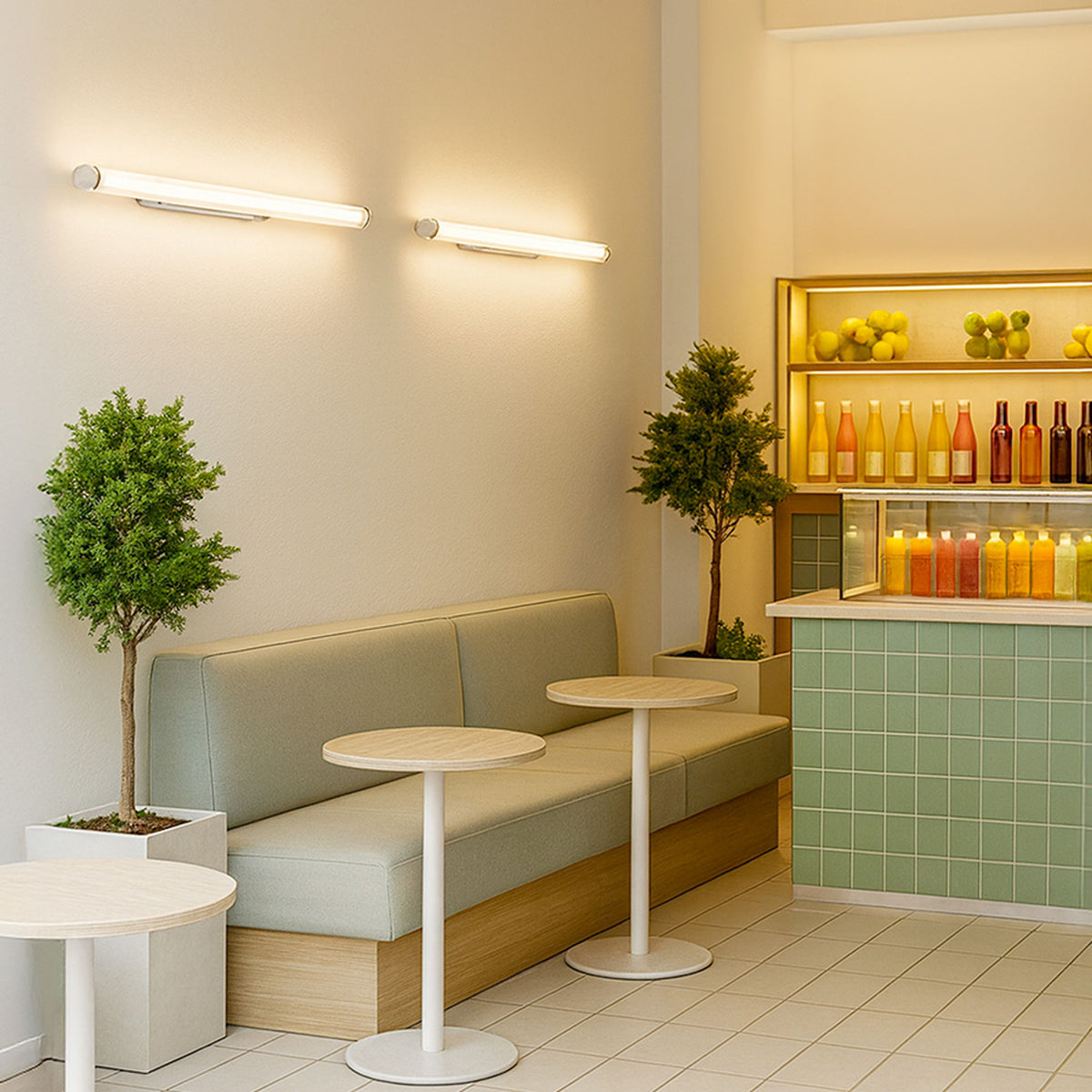 RIVIER LED 89 | surface-mounted LED bar 89 cm with clear acrylic | 18W 1284lm 3000K | chrome