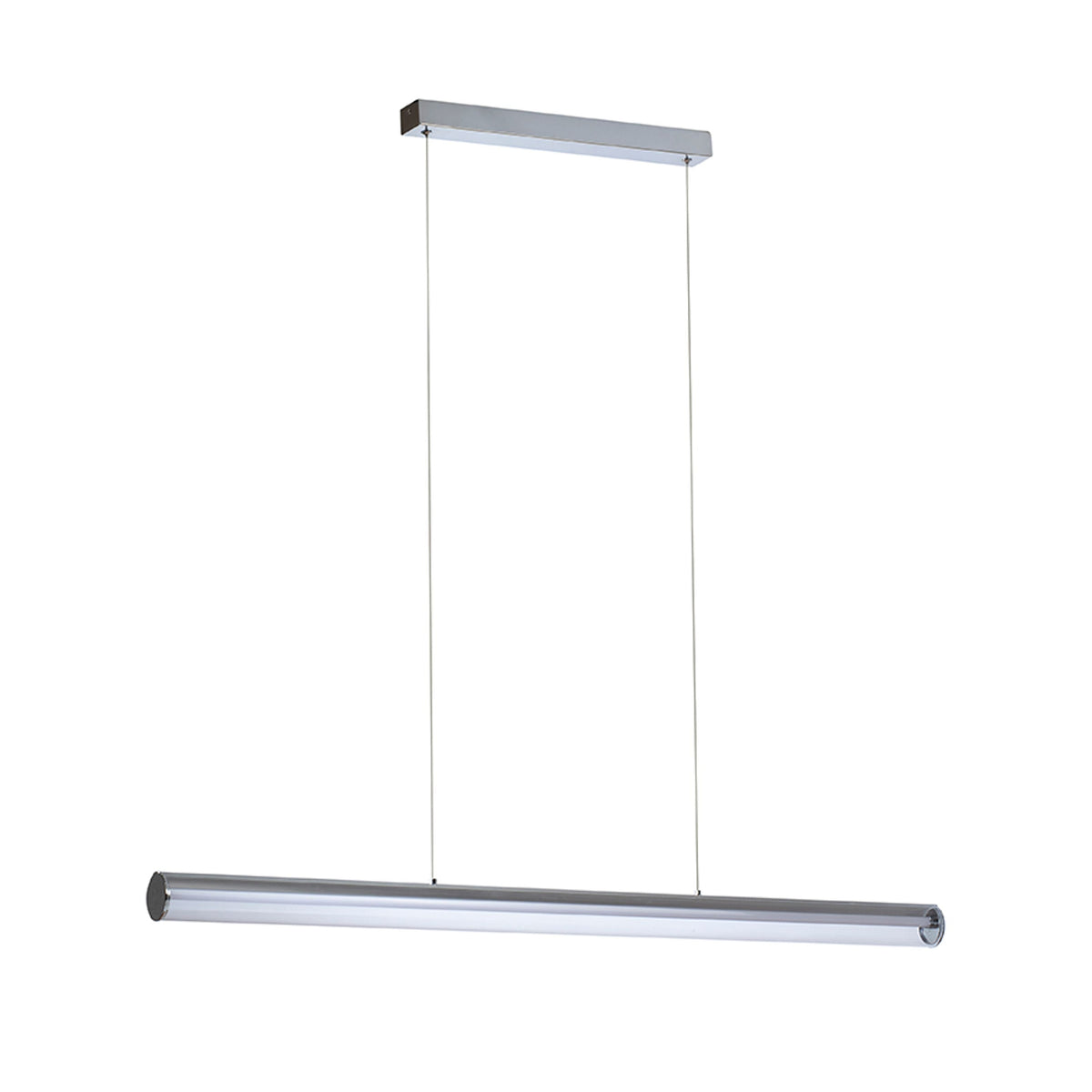 RIVIER LED I | lineaire LED hanglamp 117 cm | 24W 2000lm 3000K | chroom of zwart