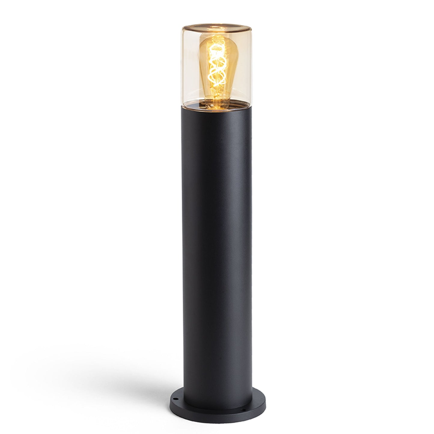 QUINN 60 tuinpaal buiten zwart amberglas E27