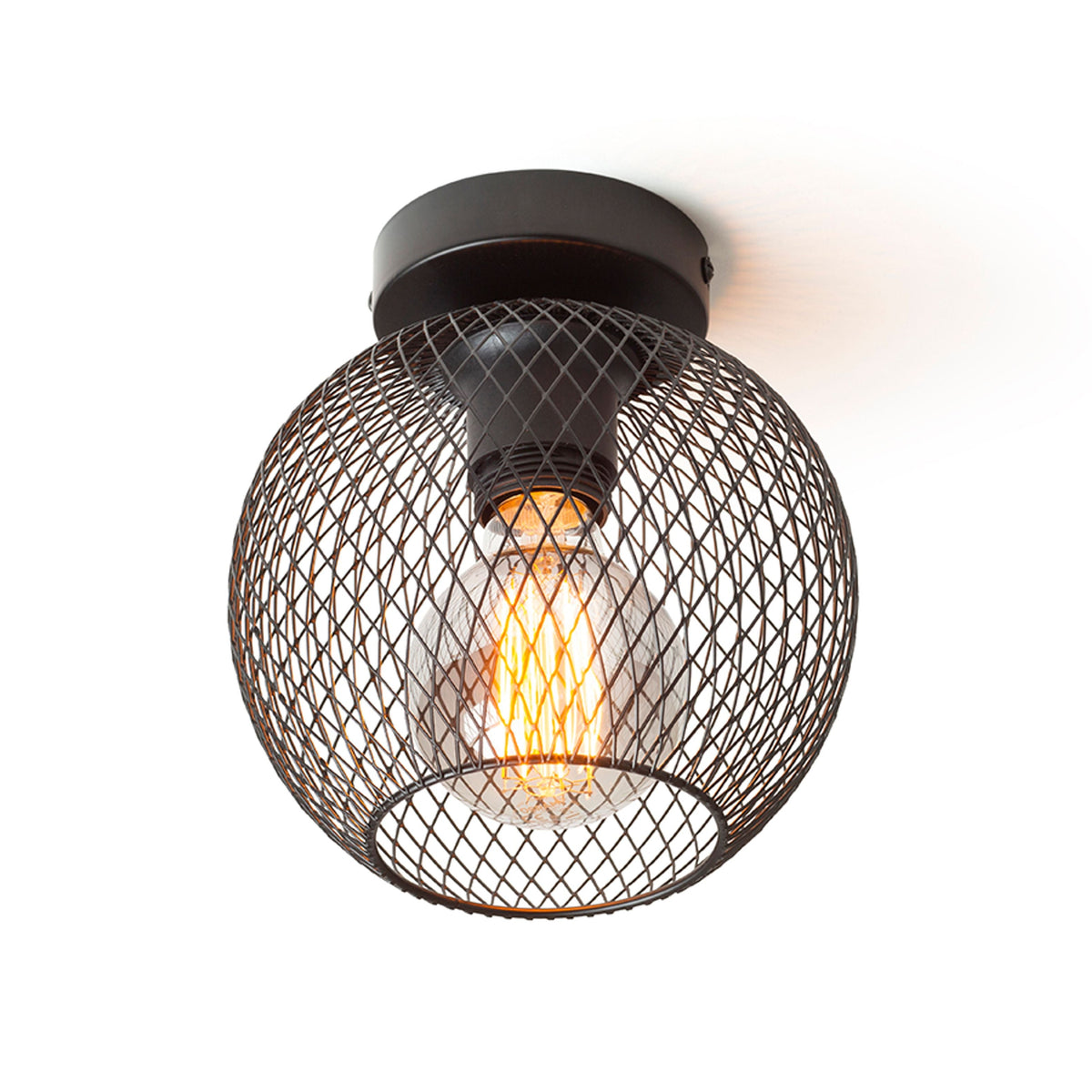 COSIR 18 | bolvormige plafondlamp | E27 | geperforeerd metaal zwart | met of zonder lichtbron