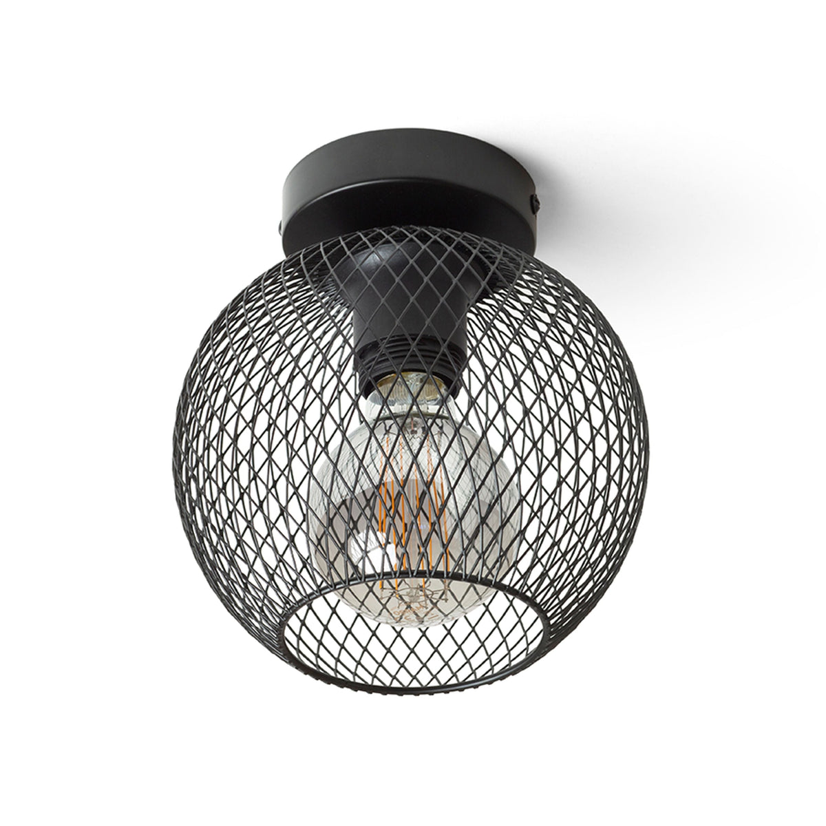 COSIR 18 | bolvormige plafondlamp | E27 | geperforeerd metaal zwart | met of zonder lichtbron