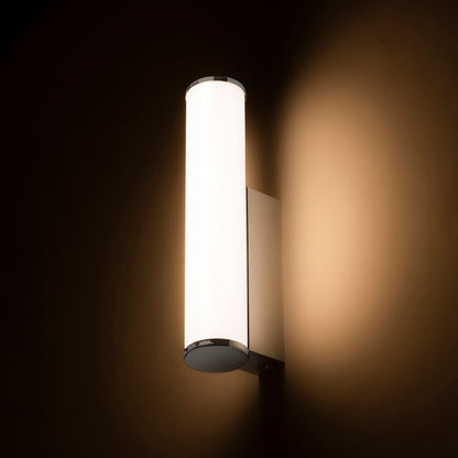 STELLA | cilindrische LED badkamer wandlamp met opaalkap | 7W 690lm 3000K | IP44 chroom