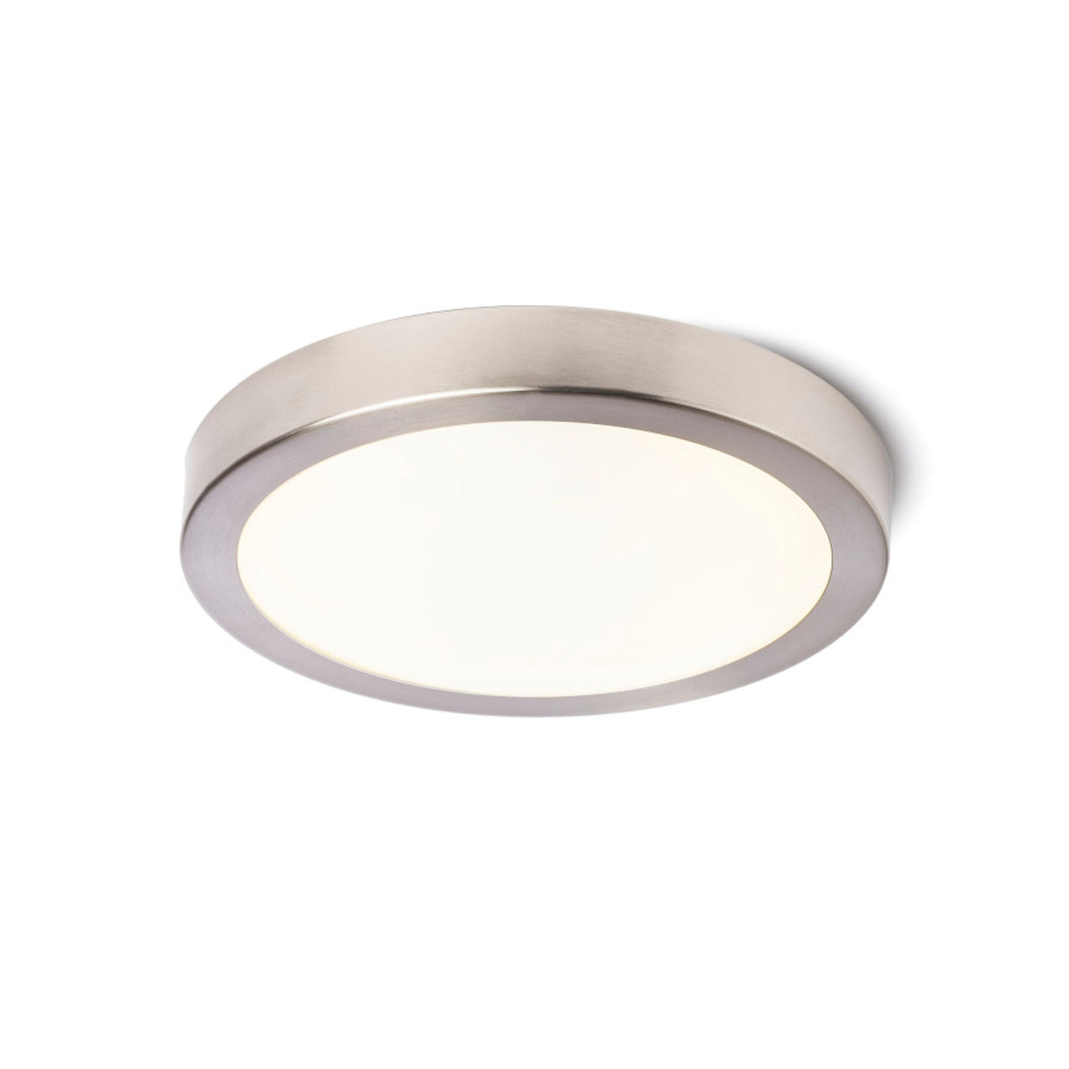 BARRY LED | flat taklampe til badet | 12W 675lm 3000K | matt nikkel 30 cm | IP44