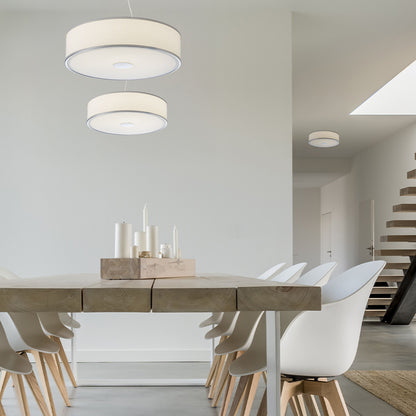 CASSABLANCA LED 40 | dekorativní stropní svítidlo | LED 35W 3100lm 3000K | saténové sklo 40 cm | chrom