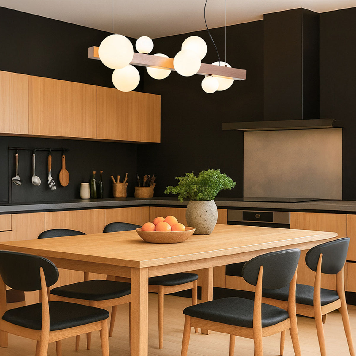 KASSANDRA | designové závěsné svítidlo s 8 skleněnými stínidly | G9 | kartáčovaný bronz | se světelným zdrojem nebo bez něj