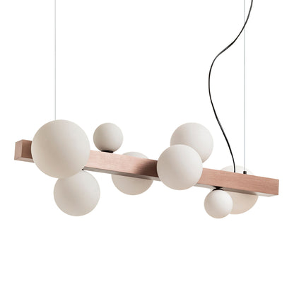 KASSANDRA | designové závěsné svítidlo s 8 skleněnými stínidly | G9 | kartáčovaný bronz | se světelným zdrojem nebo bez něj