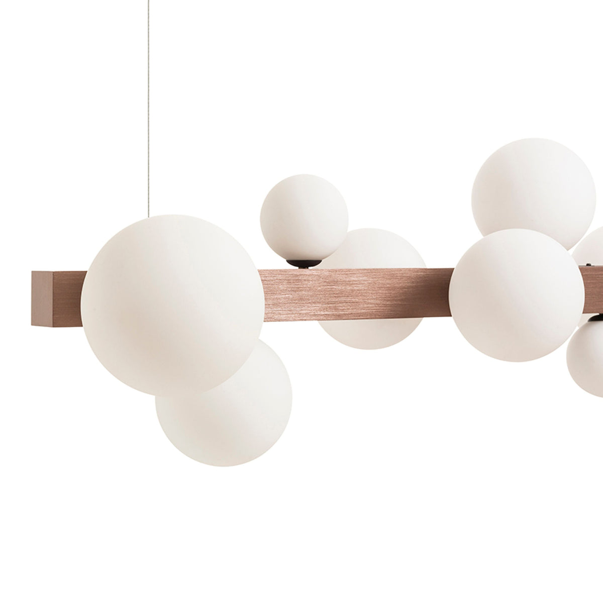 KASSANDRA | designové závěsné svítidlo s 8 skleněnými stínidly | G9 | kartáčovaný bronz | se světelným zdrojem nebo bez něj