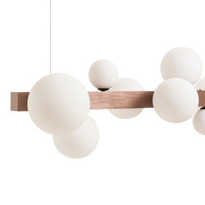 KASSANDRA | designové závěsné svítidlo s 8 skleněnými stínidly | G9 | kartáčovaný bronz | se světelným zdrojem nebo bez něj