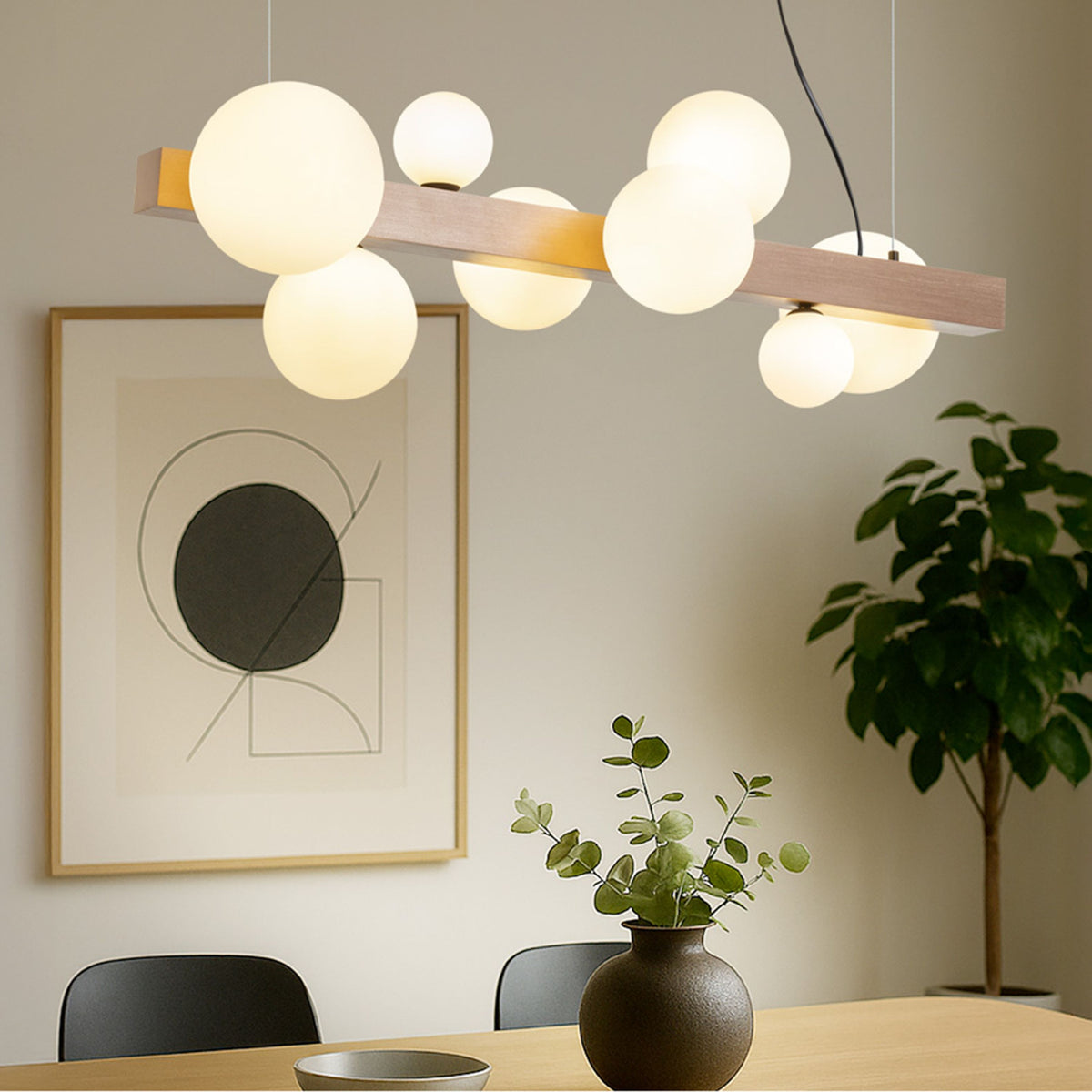 KASSANDRA | designové závěsné svítidlo s 8 skleněnými stínidly | G9 | kartáčovaný bronz | se světelným zdrojem nebo bez něj