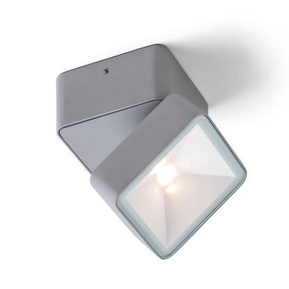 FLAVIO SQ | véiereckege Bausse-Opbau-Strahler, kipbar | LED 6W 640lm 3000K | IP54 | schwaarz oder hellgro