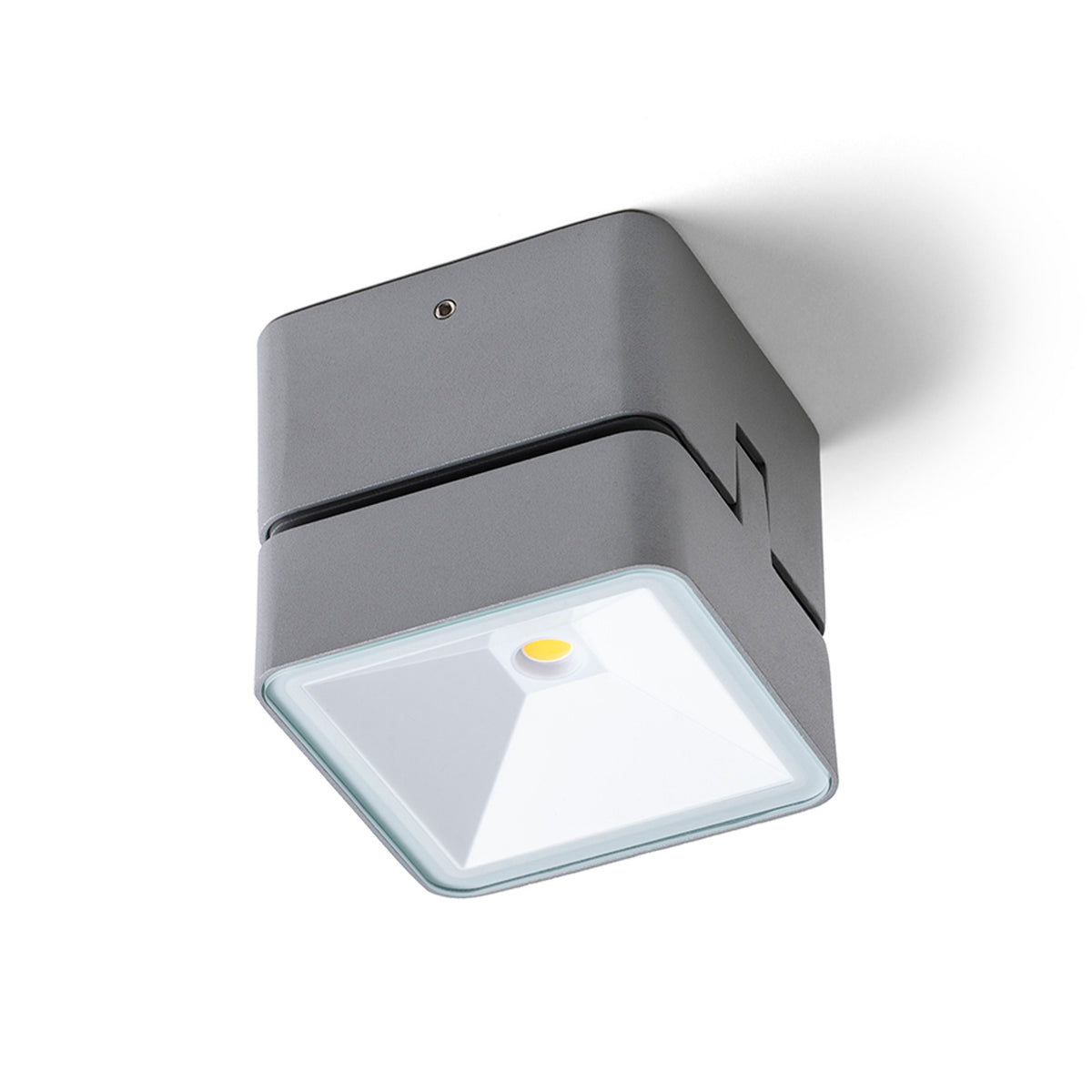 FLAVIO SQ | véiereckege Bausse-Opbau-Strahler, kipbar | LED 6W 640lm 3000K | IP54 | schwaarz oder hellgro