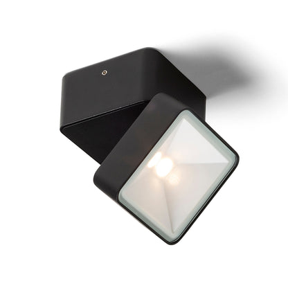 FLAVIO SQ | véiereckege Bausse-Opbau-Strahler, kipbar | LED 6W 640lm 3000K | IP54 | schwaarz oder hellgro