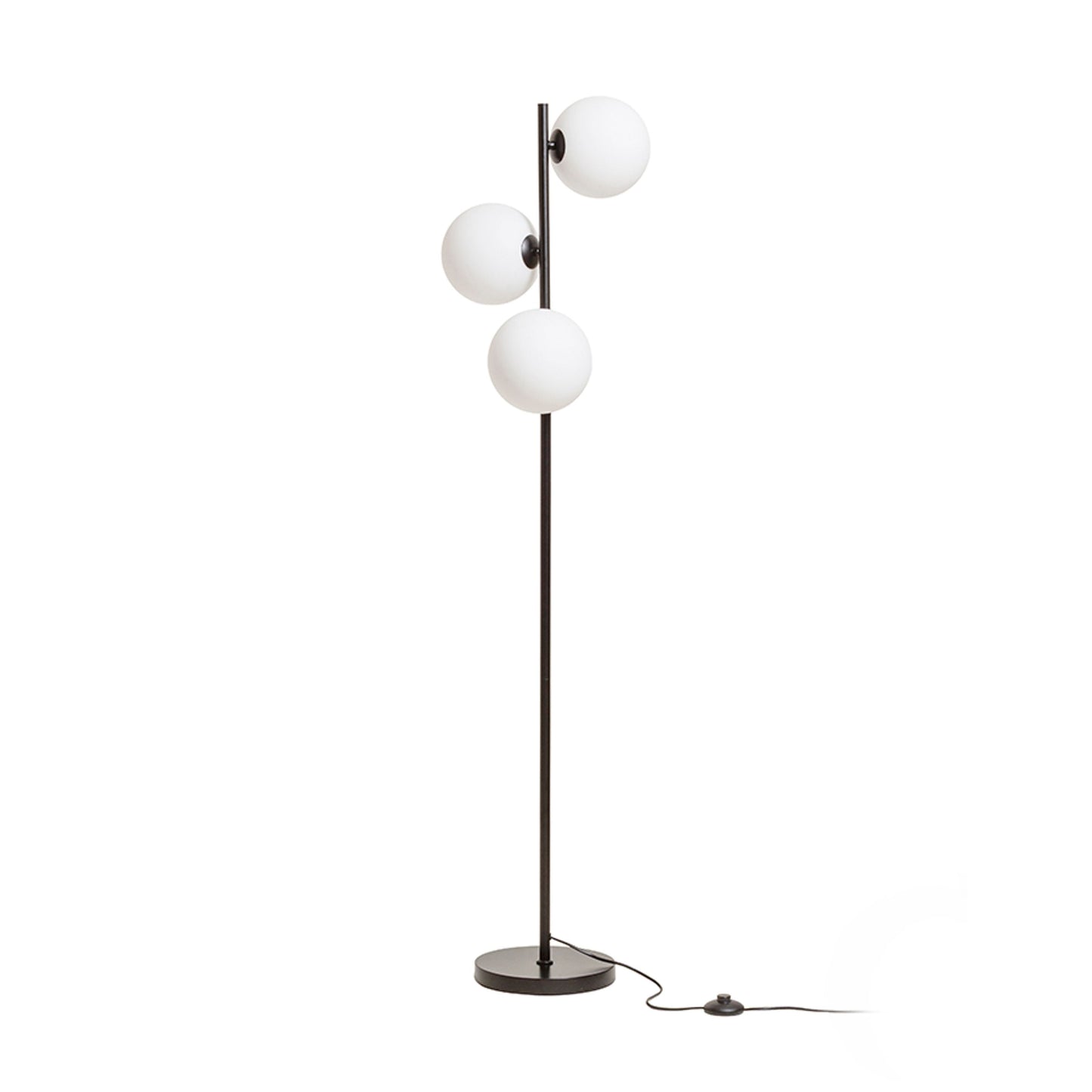 ETHERIA vloerlamp zwart opaalglas 3x G9