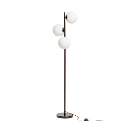 ETHERIA vloerlamp zwart opaalglas 3x G9