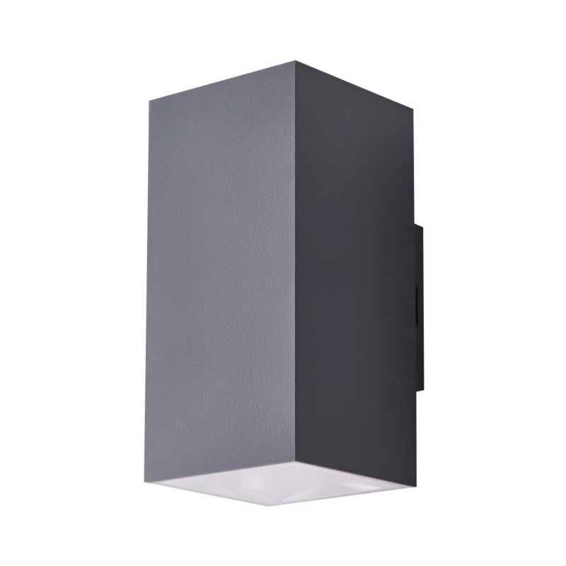 Azzardo ROLAND 2 vierkante up-down buitenwandlamp donkergrijs