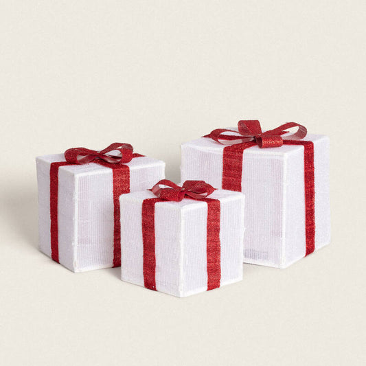 LED kerstcadeaudozen set van 3 met 90 LED