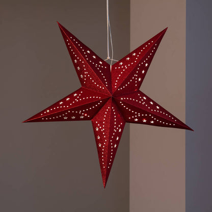 LED-Stär aus Pabeier 60 cm | rout | 15 LED